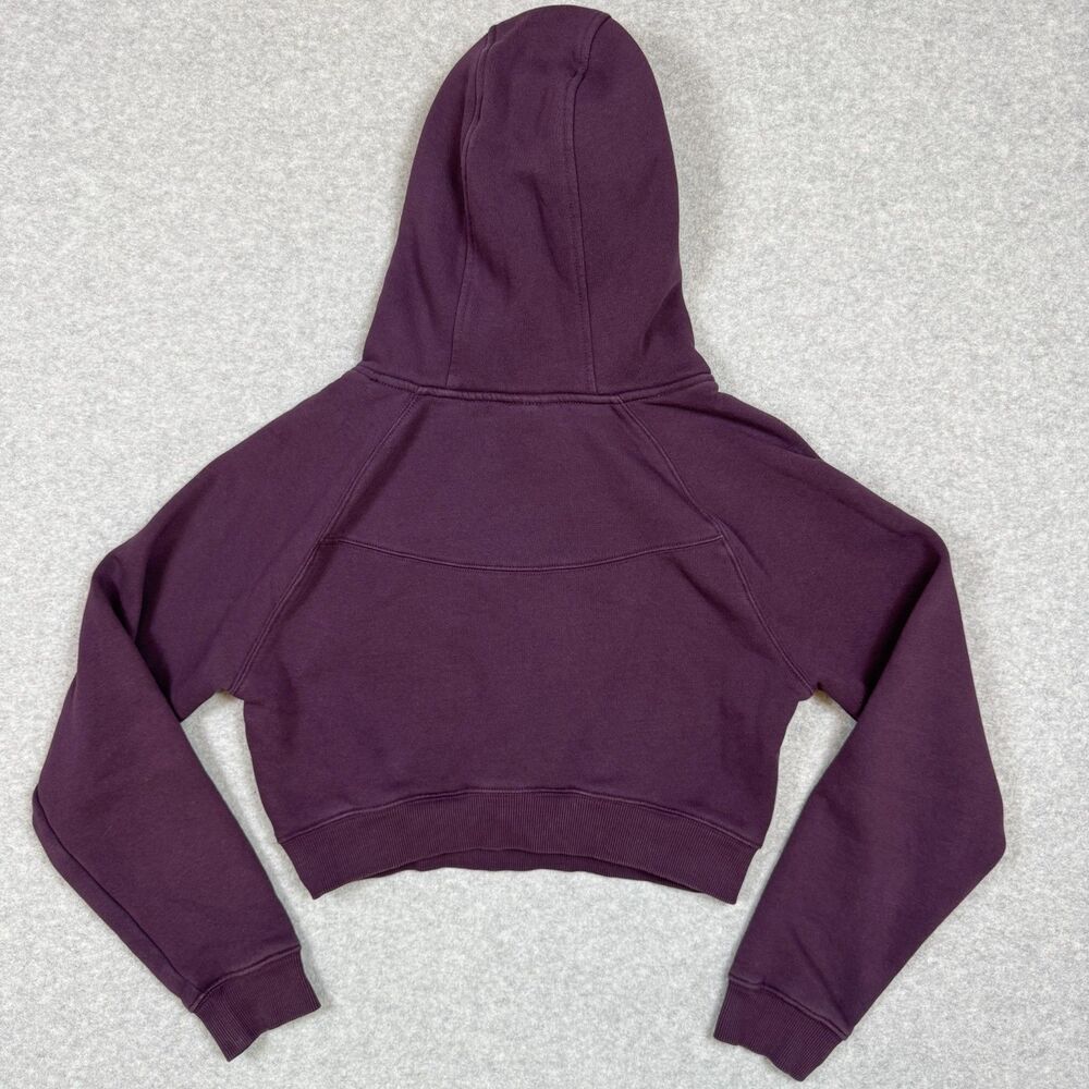 Women's Cropped Plum Colored Athleticwear Long Sleeve Hoodie - Small - Picture 3 of 7